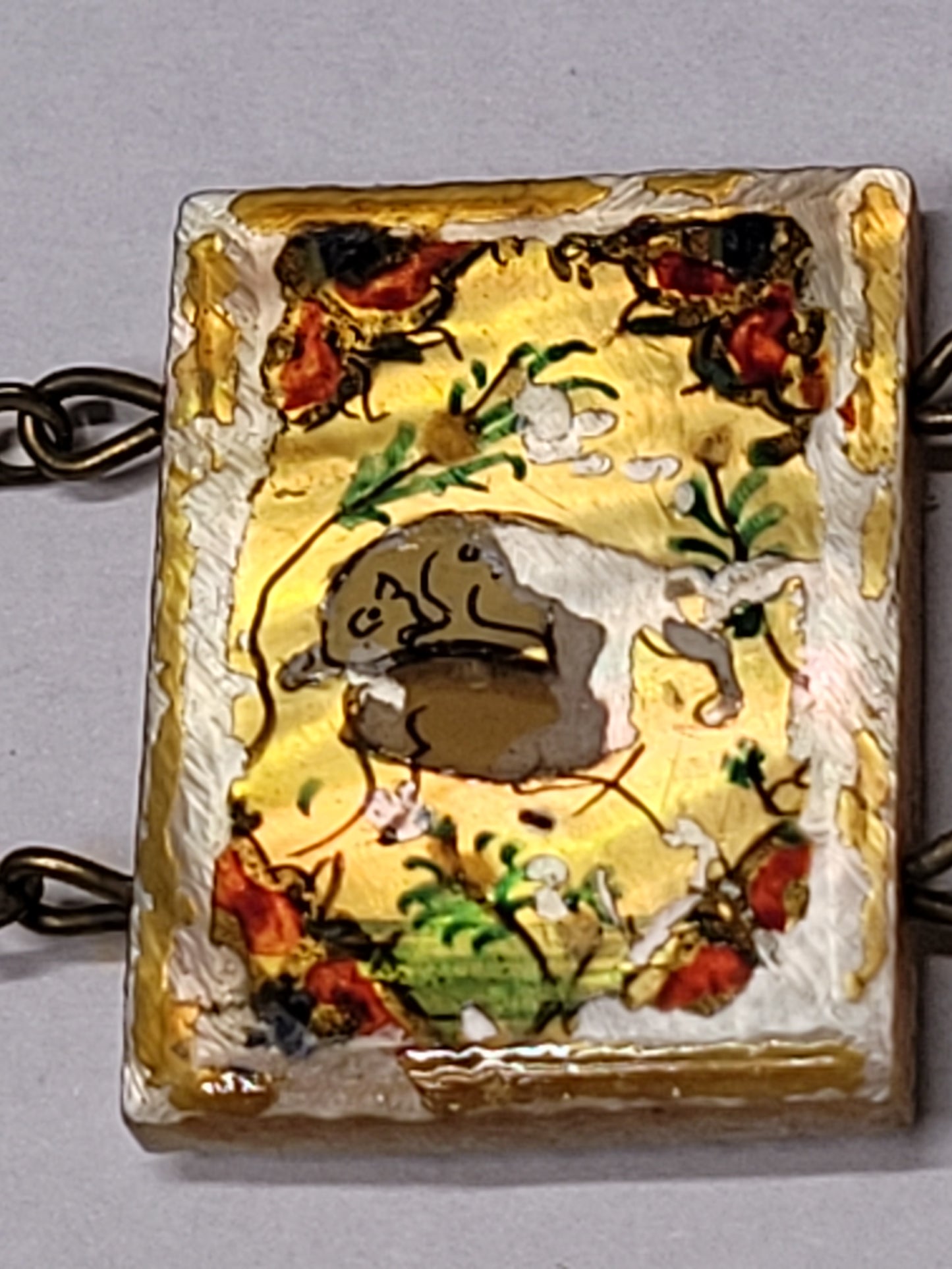 Vintage Hand-Painted Mother-of-Pearl Bracelet Persian storybook bracelet