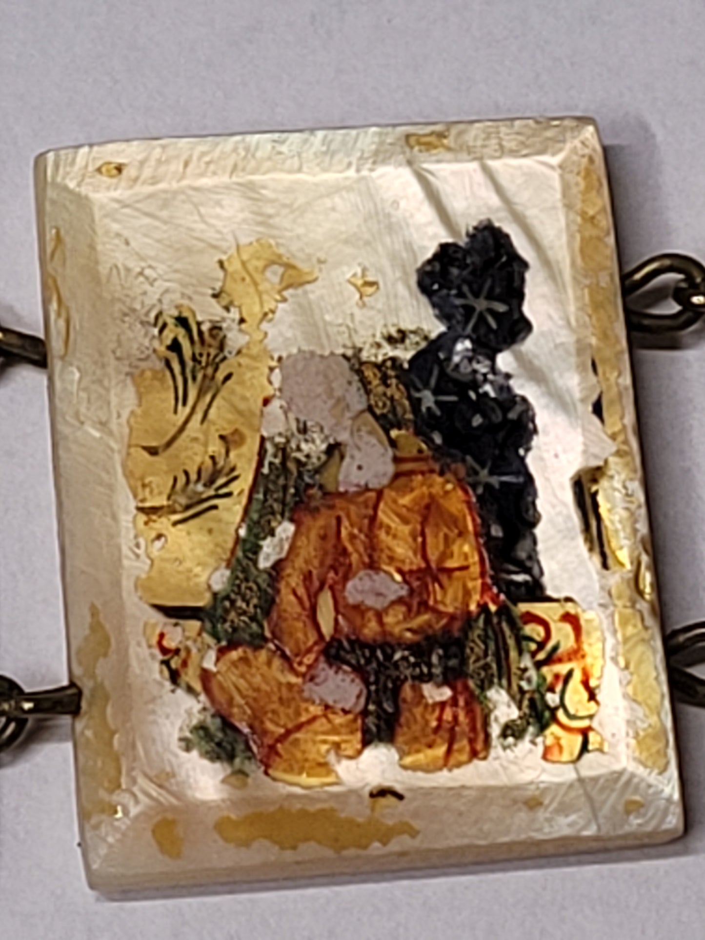 Vintage Hand-Painted Mother-of-Pearl Bracelet Persian storybook bracelet