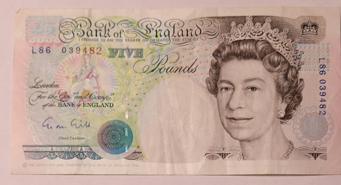 Vintage Bank of England Note Collection. Sequential Serial Numbers. Historical British Currency Lot