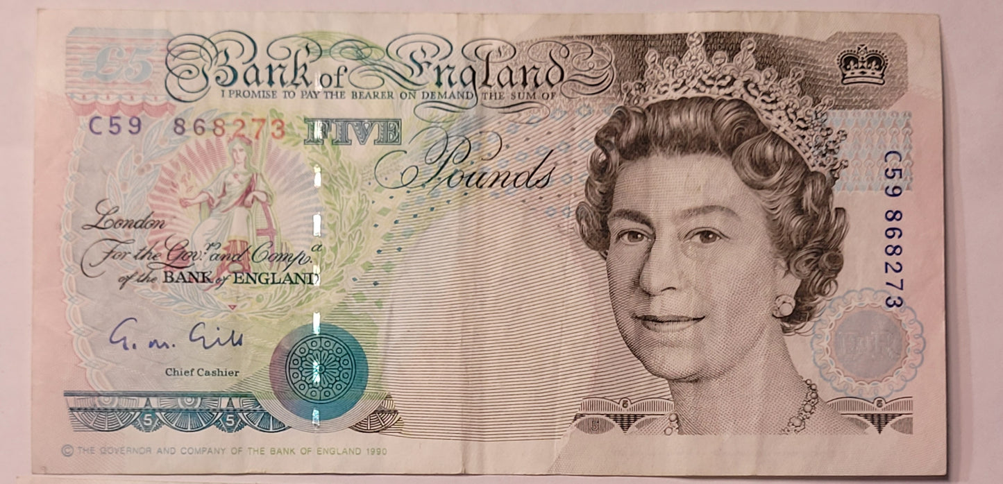 Vintage Bank of England Note Collection. Sequential Serial Numbers. Historical British Currency Lot
