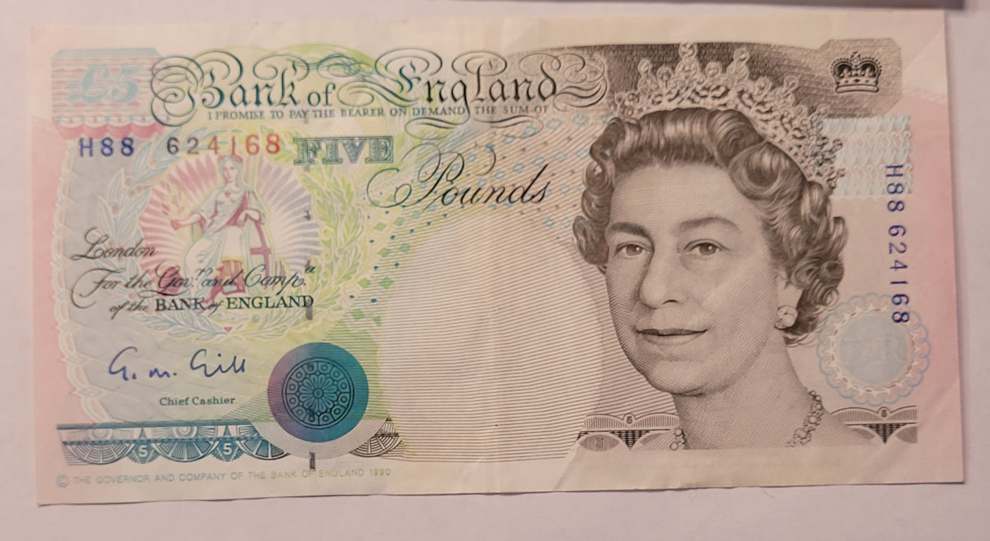 Vintage Bank of England Note Collection. Sequential Serial Numbers. Historical British Currency Lot