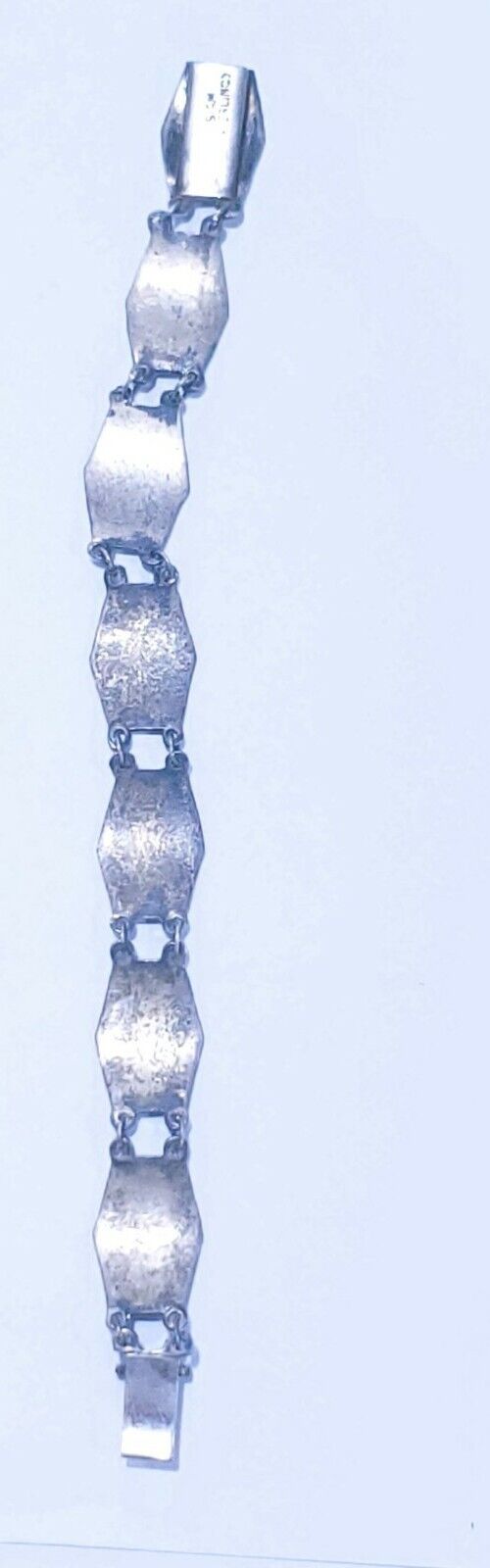 Vintage Sterling Silver Siam 7 Panel Black Niello Bracelet 7" Dancer Filigree