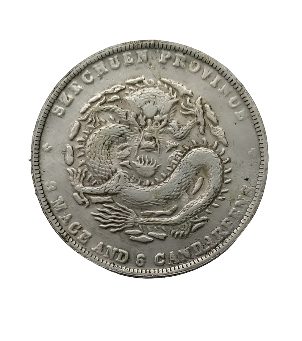 Antique Szechuan Province 3 Mace and 6 Candareens Silver Coin | Unique Historical Collectible