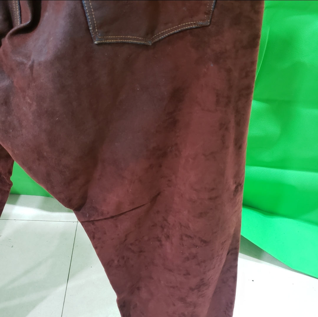 Vintage Guess Jeans - Suede Brown, 36 Waist x 32 Length, Made in Taiwan