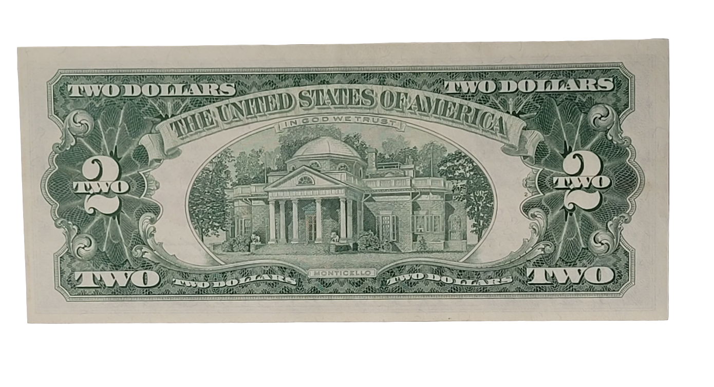 Series 1963 $2 Red Seal Jefferson Note - Low Serial Number A02778790A