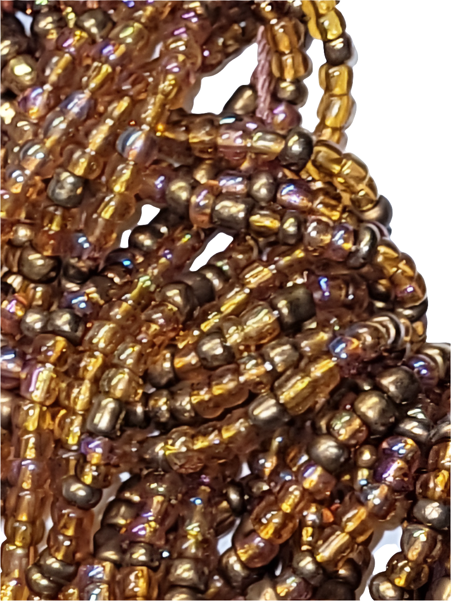 Handcrafted Multi-Strand Beaded Necklace with Bronze-Toned Clasp