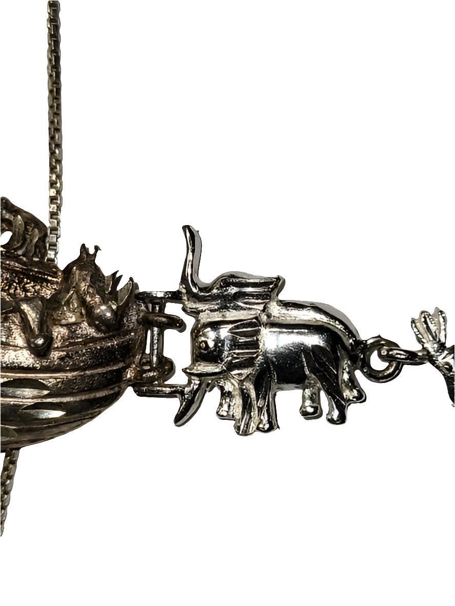 Sterling Silver Noah’s Ark Silver Necklace and Bracelet Set