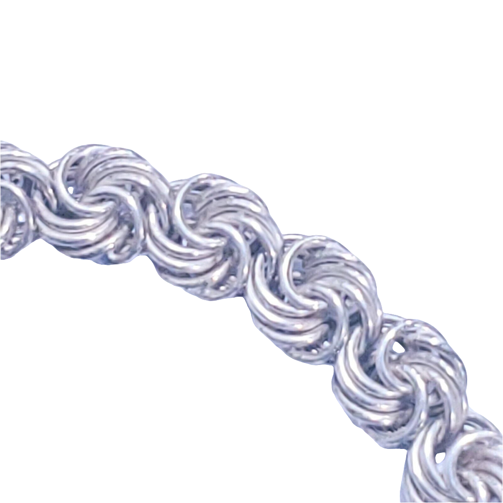 Beautiful Italy Sterling Silver 925 Woven Chain Bracelet. About 8 " in length