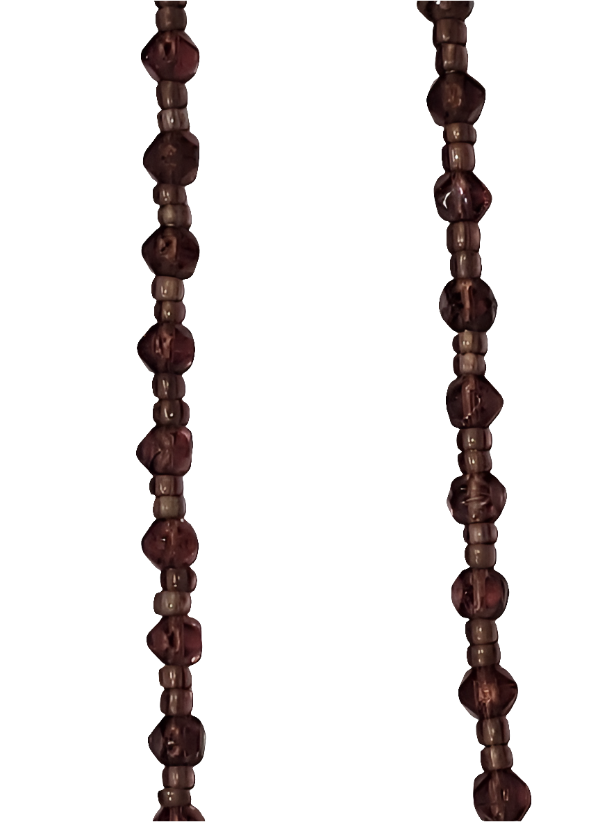 Handcrafted Vintage Amethyst Glass Beaded Necklace