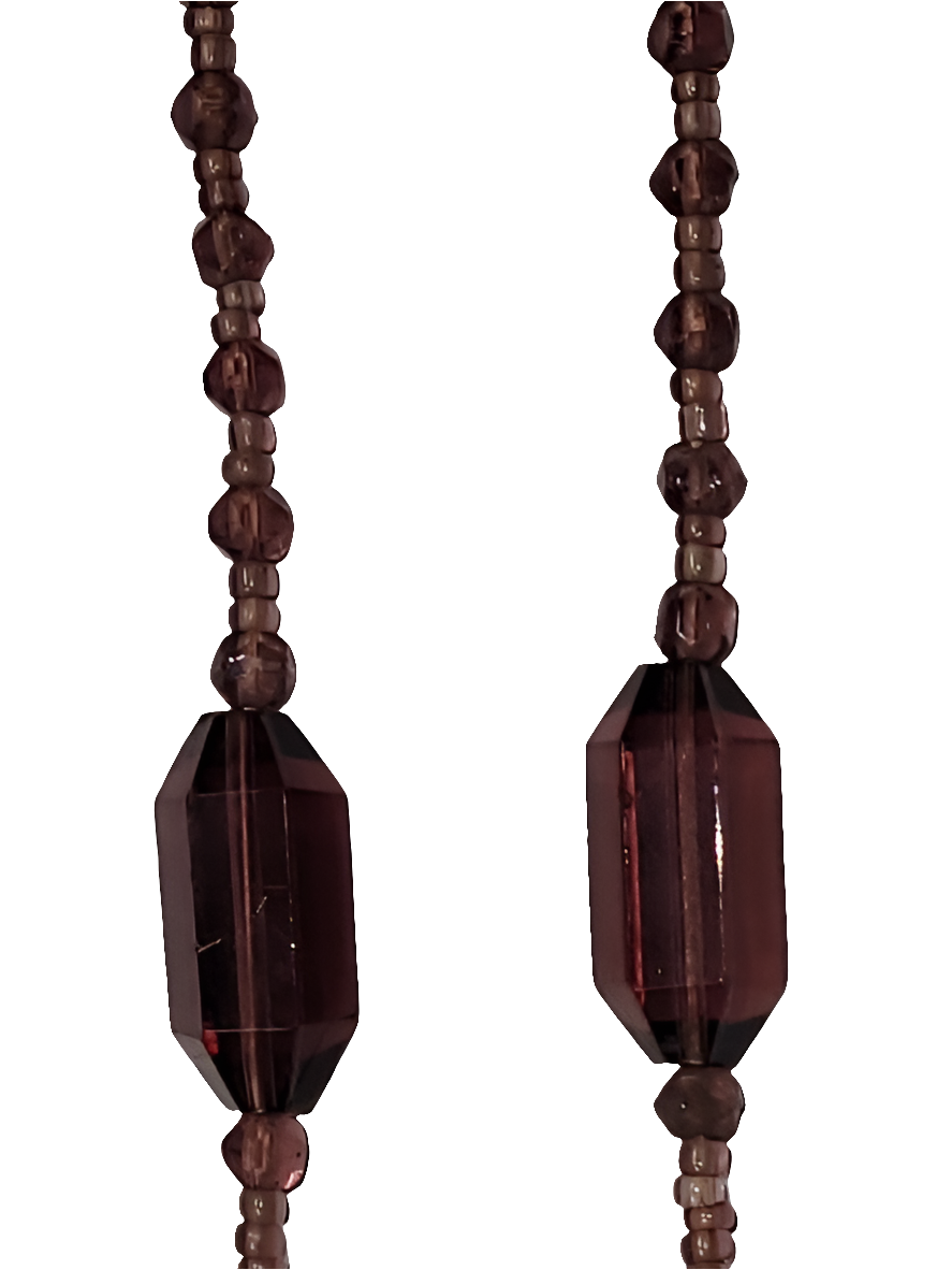 Handcrafted Vintage Amethyst Glass Beaded Necklace