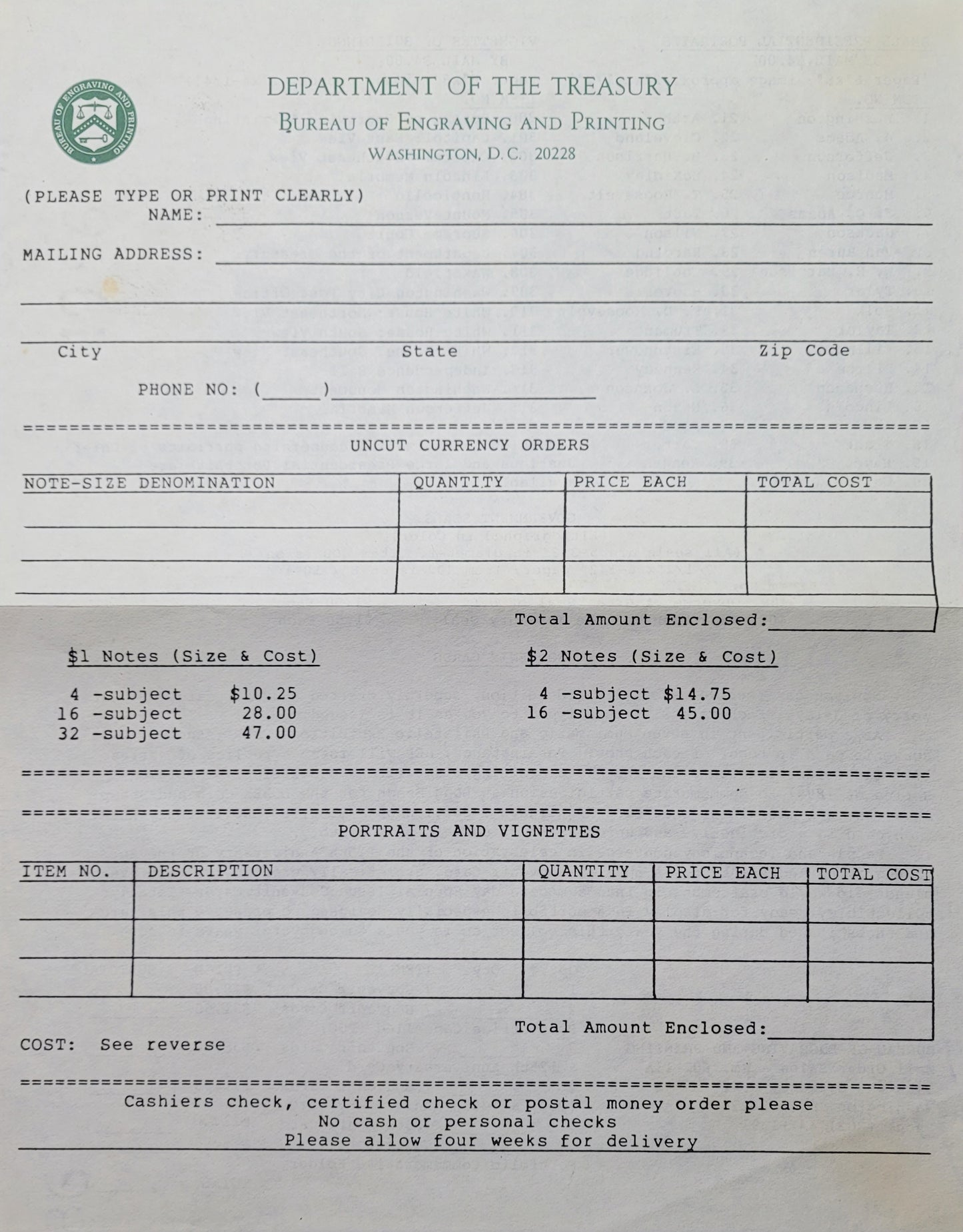 Uncut $1 Notes and Historical Treasury Documents - Collectible Currency and Memorabilia Set