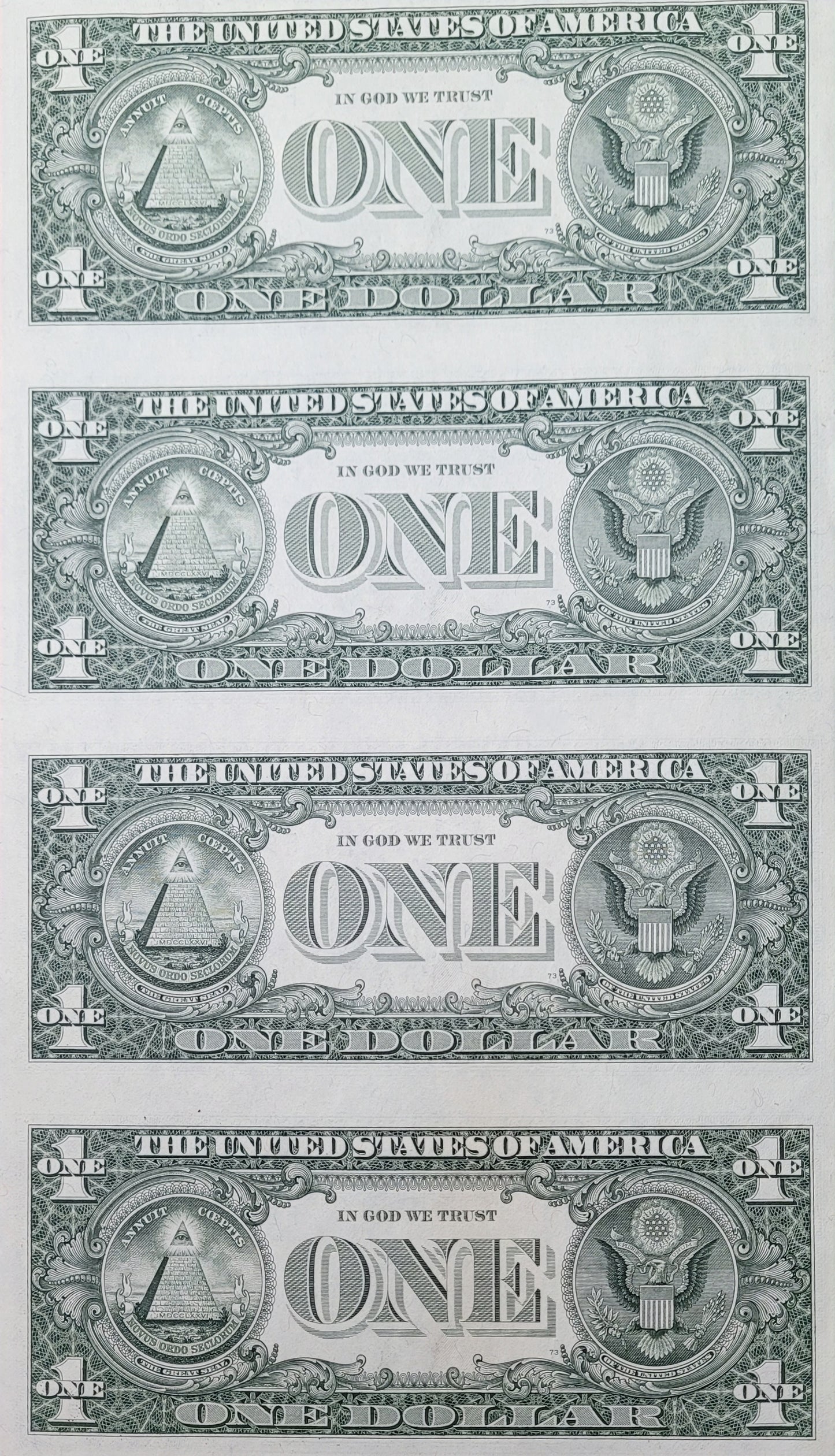 Uncut $1 Notes and Historical Treasury Documents - Collectible Currency and Memorabilia Set