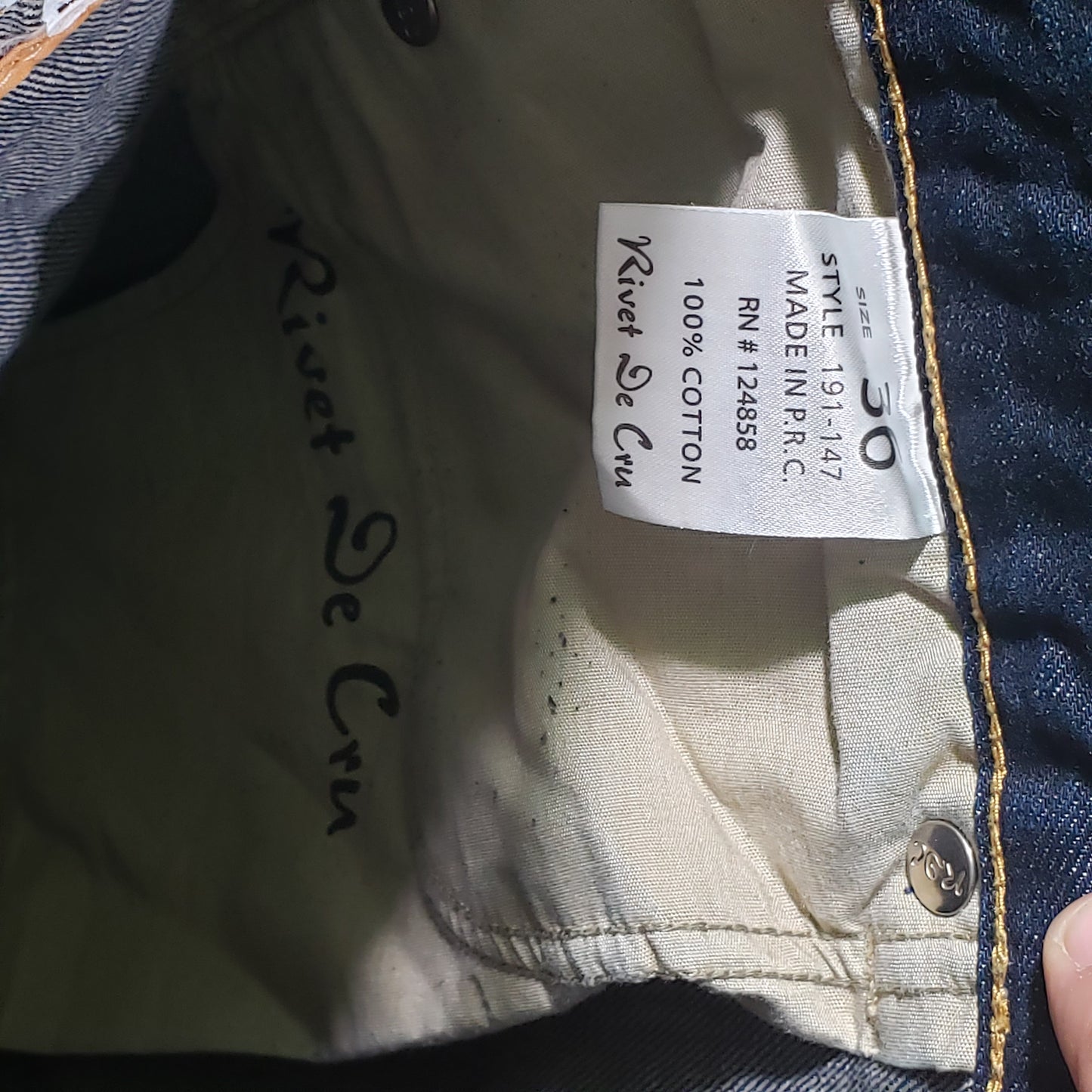 Rivet De Cru Men's Embroidered Denim Jeans - Size 36