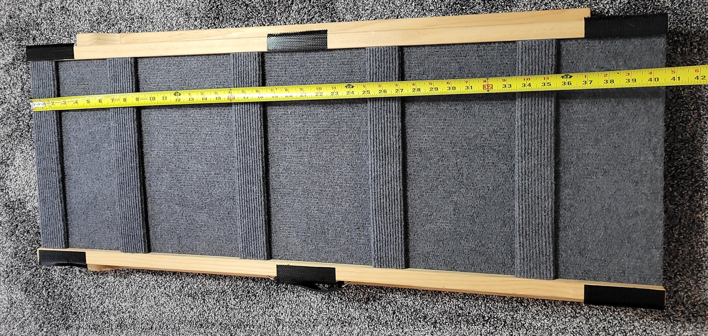 Adjustable Wooden Pet Ramp w/ Safety Side Rails — Carpeted, Foldable, Dog or Cat Bed Ramp 🐾