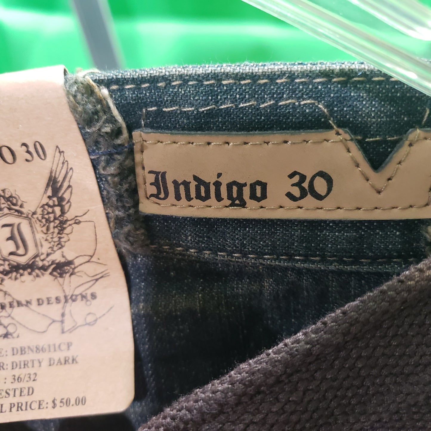 Indigo 30 "Dirty Dark" Denim Jeans - 36x32