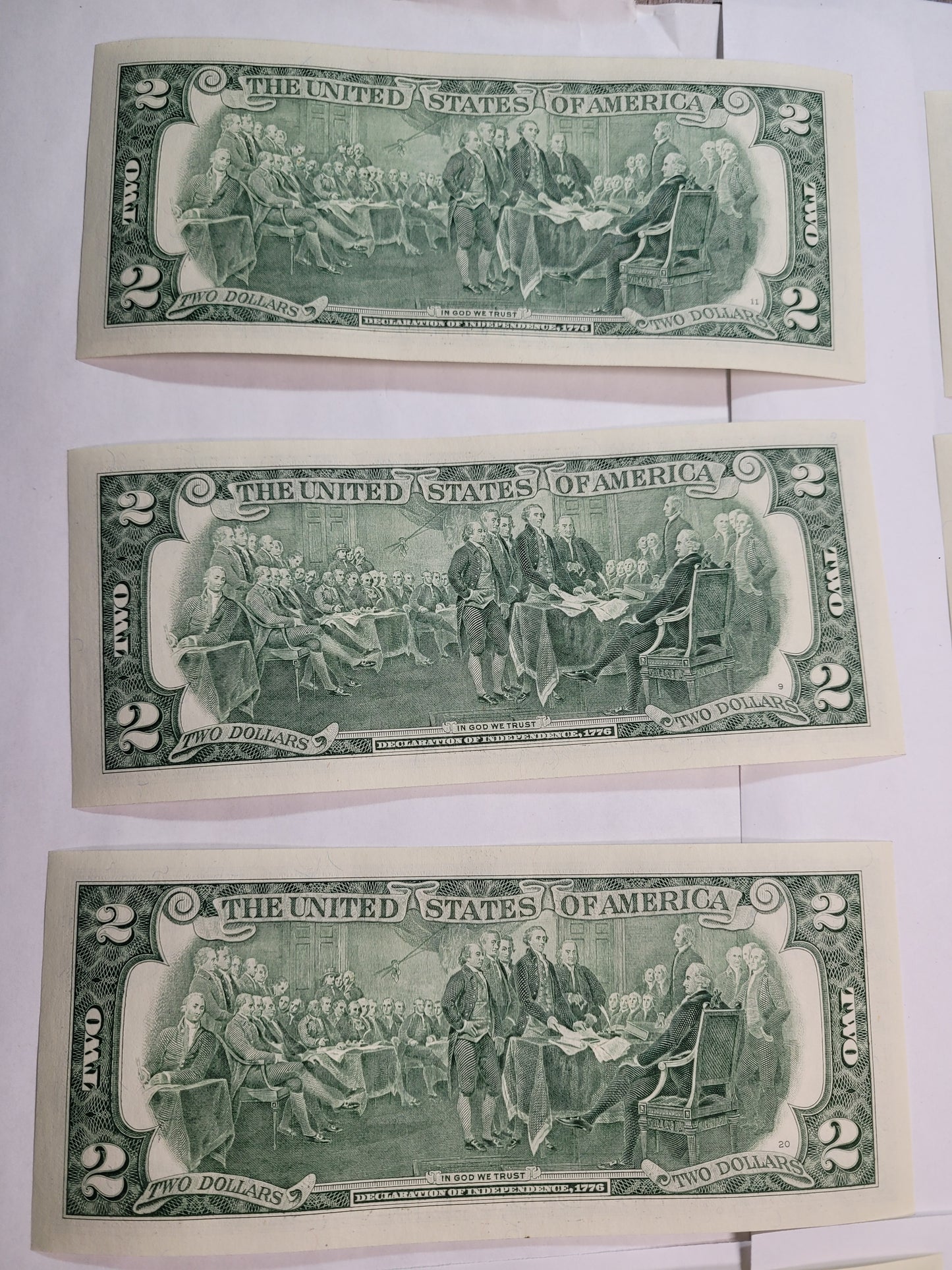 Lot of 10 Sequential $2 Federal Reserve Notes - Unique Collectible with Consecutive Serial Numbers