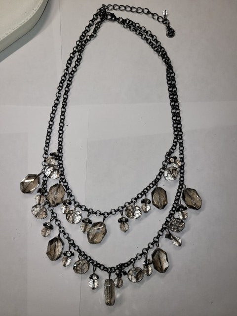 Vintage Elegant Crystal Drop Statement Necklace