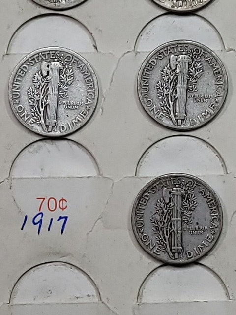 Historic Mercury Dime Collection (1919-1943) - Iconic Silver Coins for Collectors & Investors