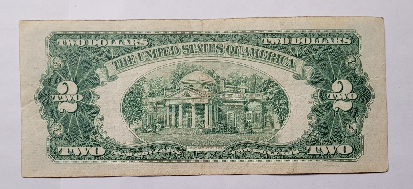 Vintage 1953A Series $2 Red Seal Note - Historical U.S. Currency A60608578A