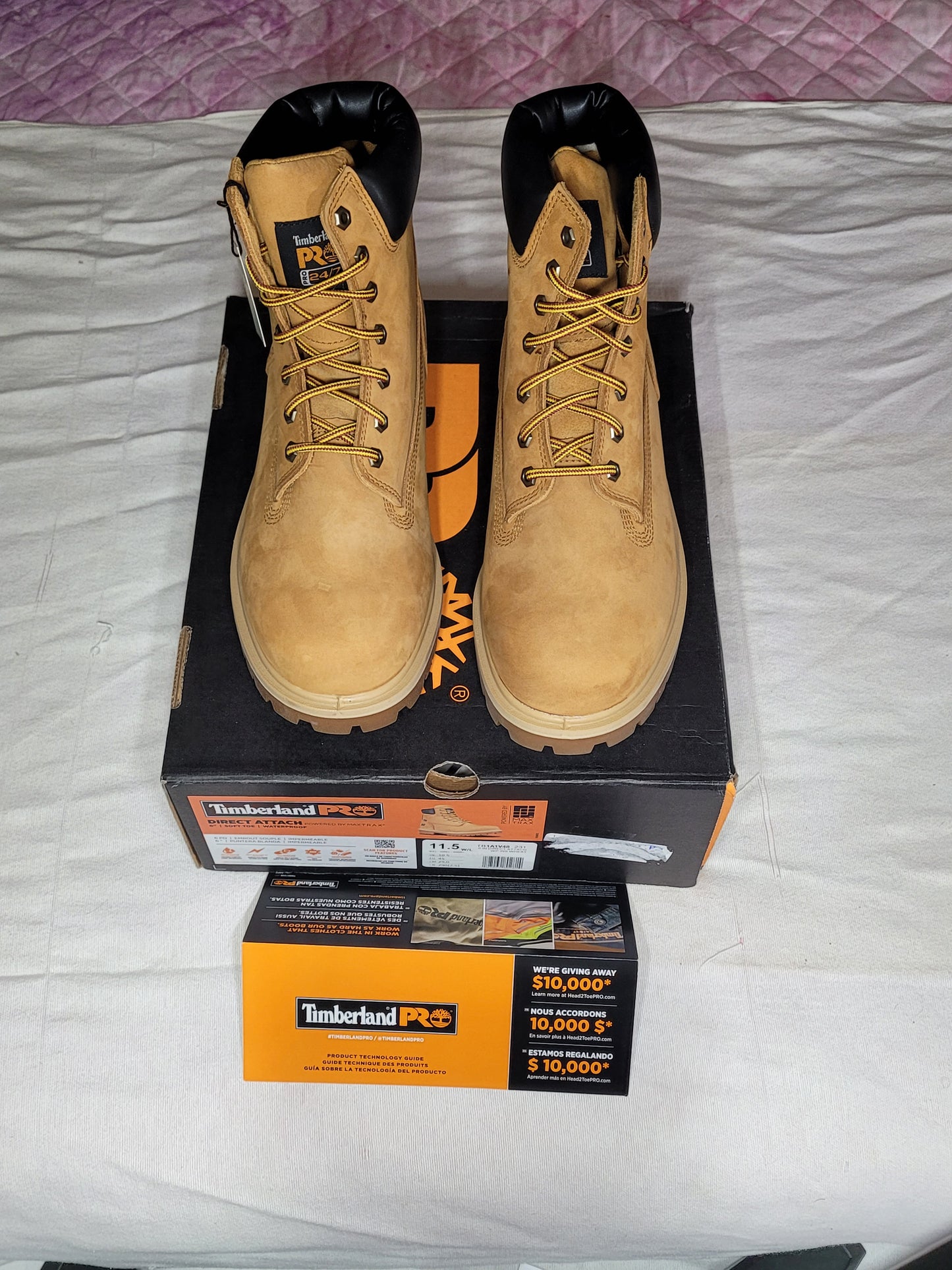Timberland PRO Direct Attach 6" Waterproof Soft Toe Work Boots – Men’s Size 11.5 W/L