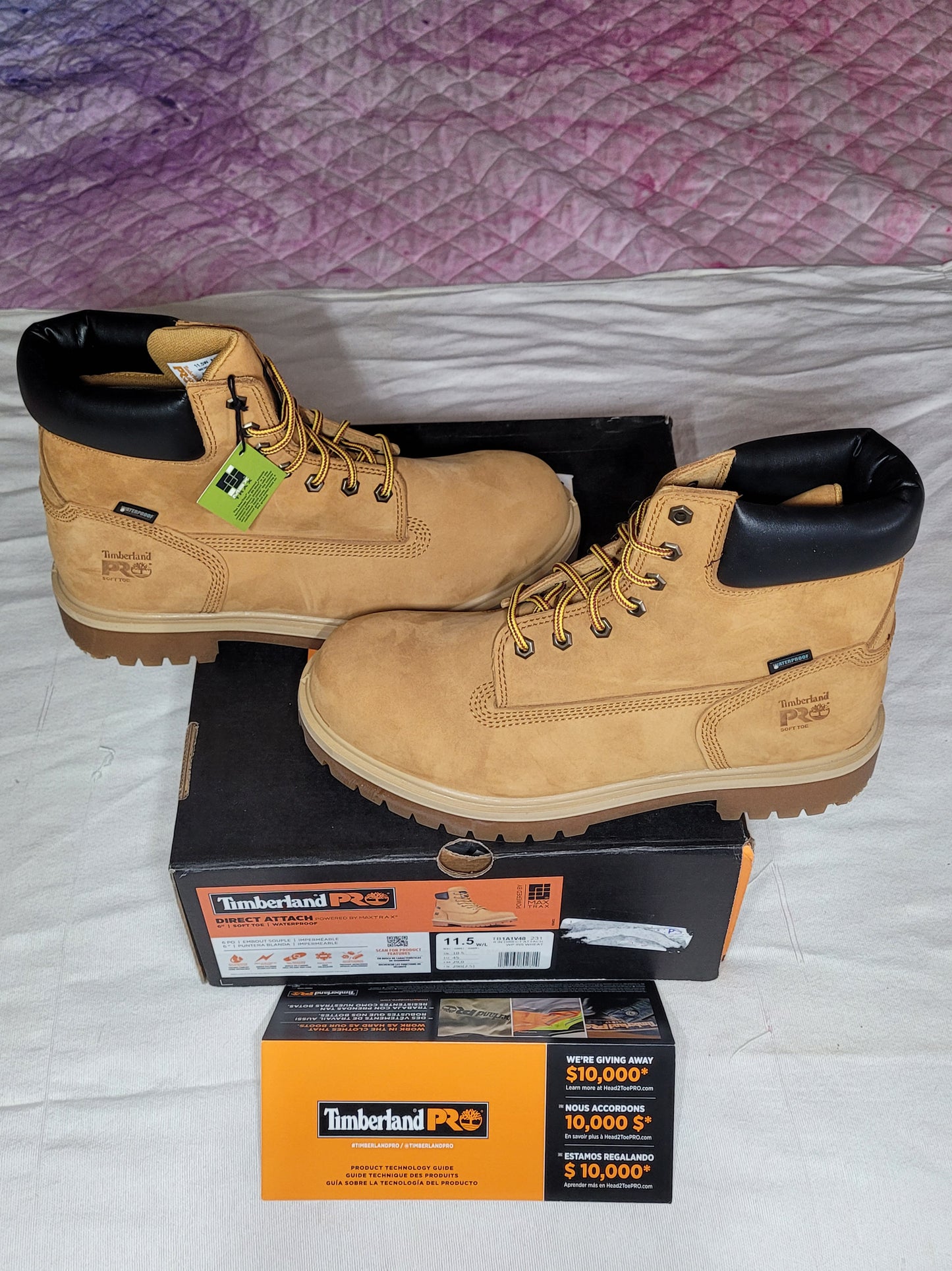 Timberland PRO Direct Attach 6" Waterproof Soft Toe Work Boots – Men’s Size 11.5 W/L