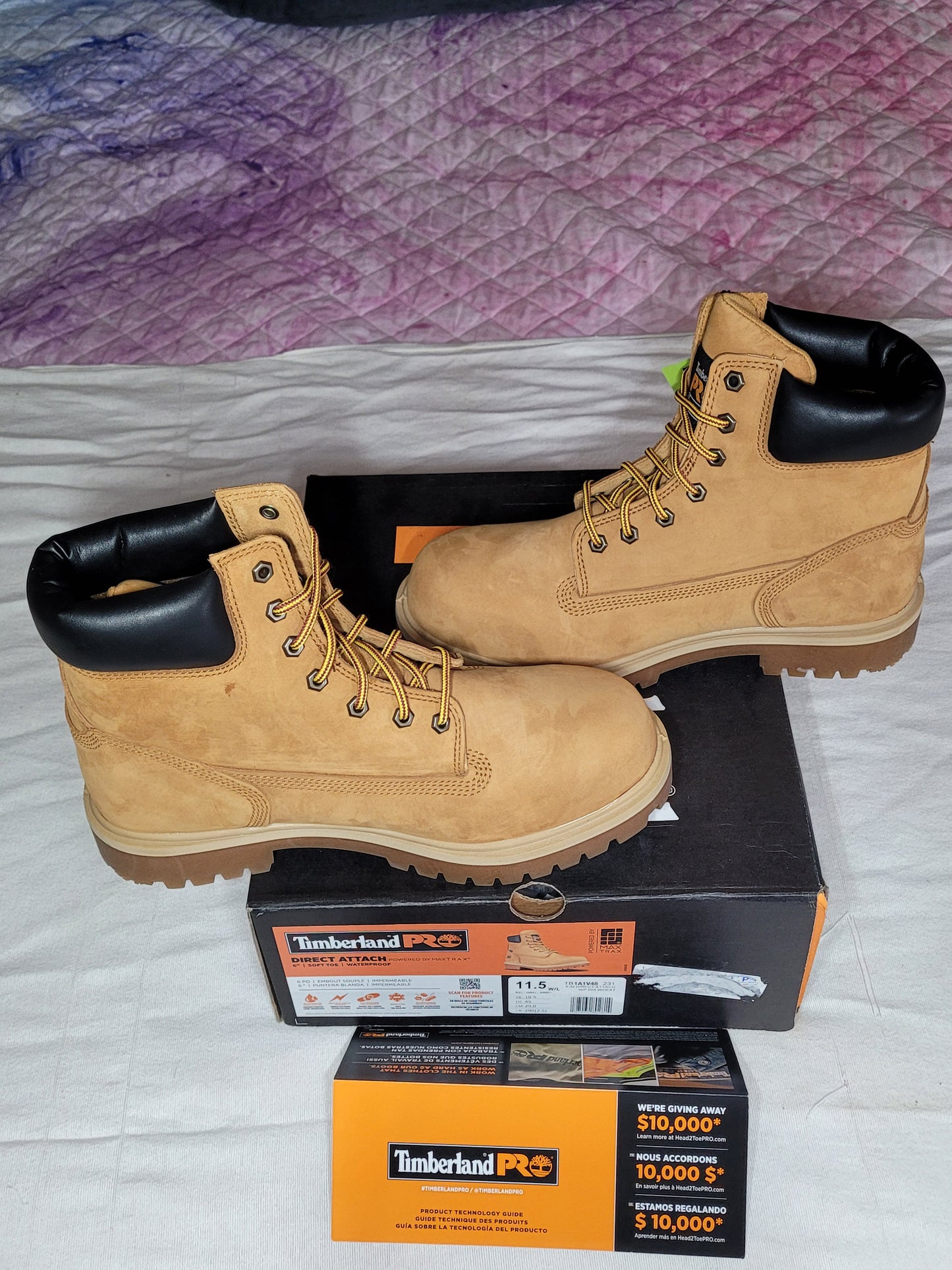 Timberland PRO Direct Attach 6" Waterproof Soft Toe Work Boots – Men’s Size 11.5 W/L