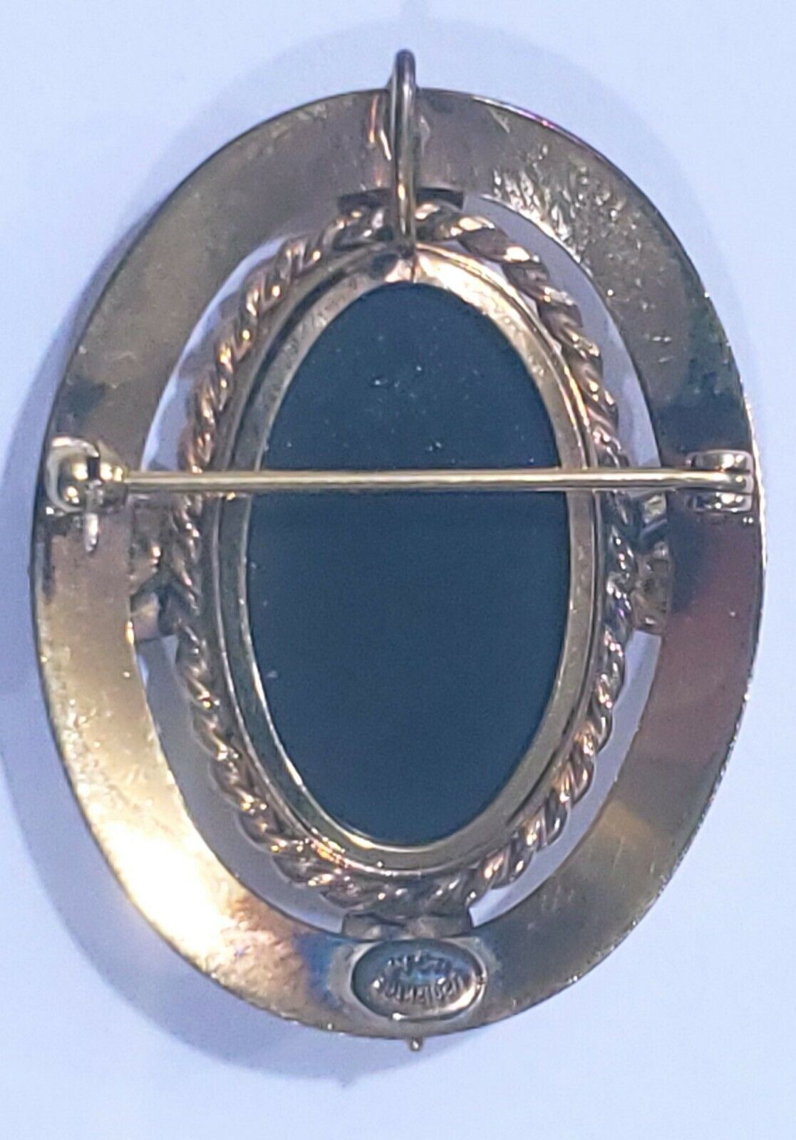 Vintage Black Onyx Pin Brooch 1/20 12K G. F. Maker mark in pics. 
