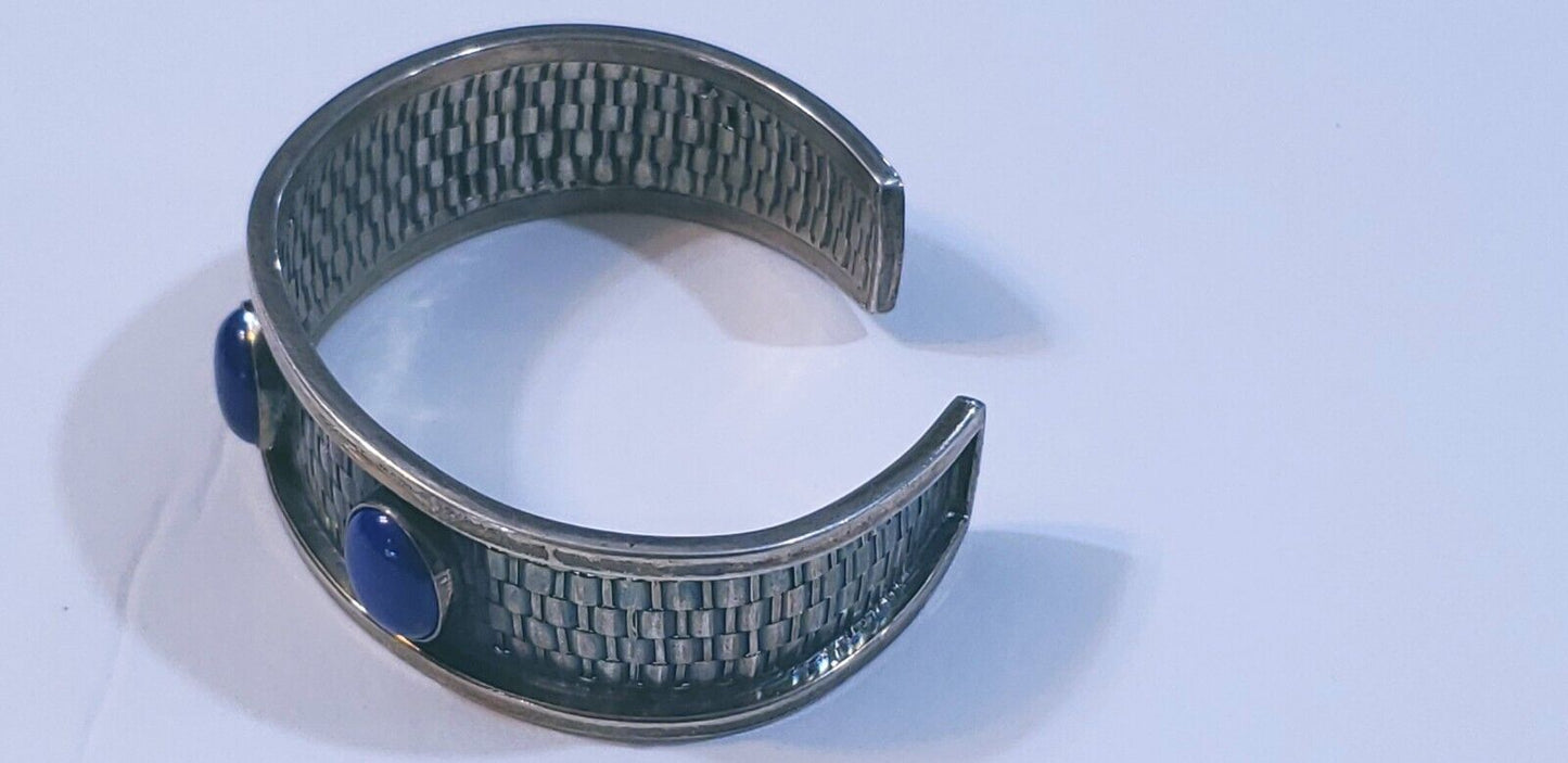 Vintage sterling silver bengal bracelet with sapphire stones