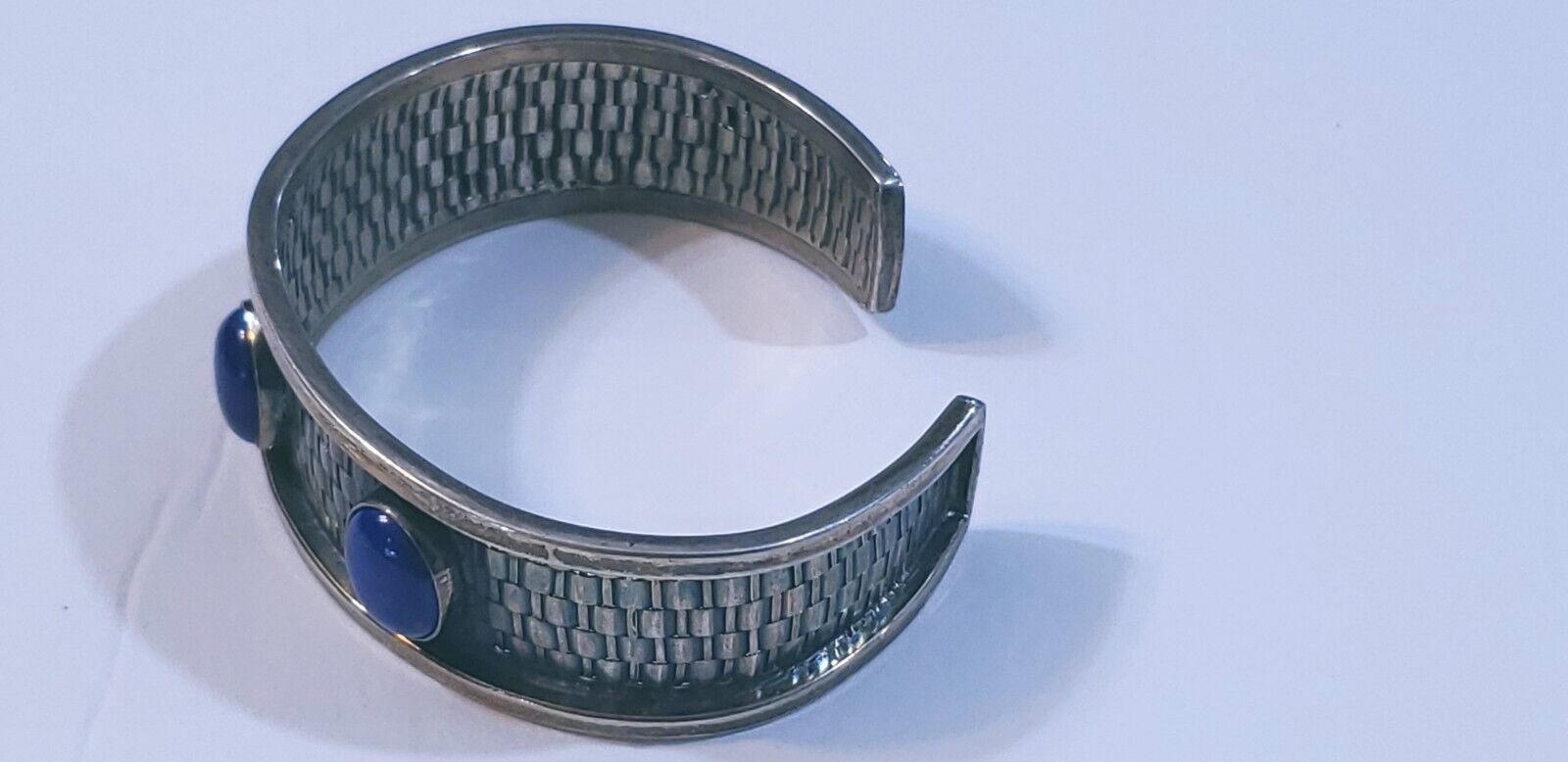 Vintage sterling silver bengal bracelet with sapphire stones