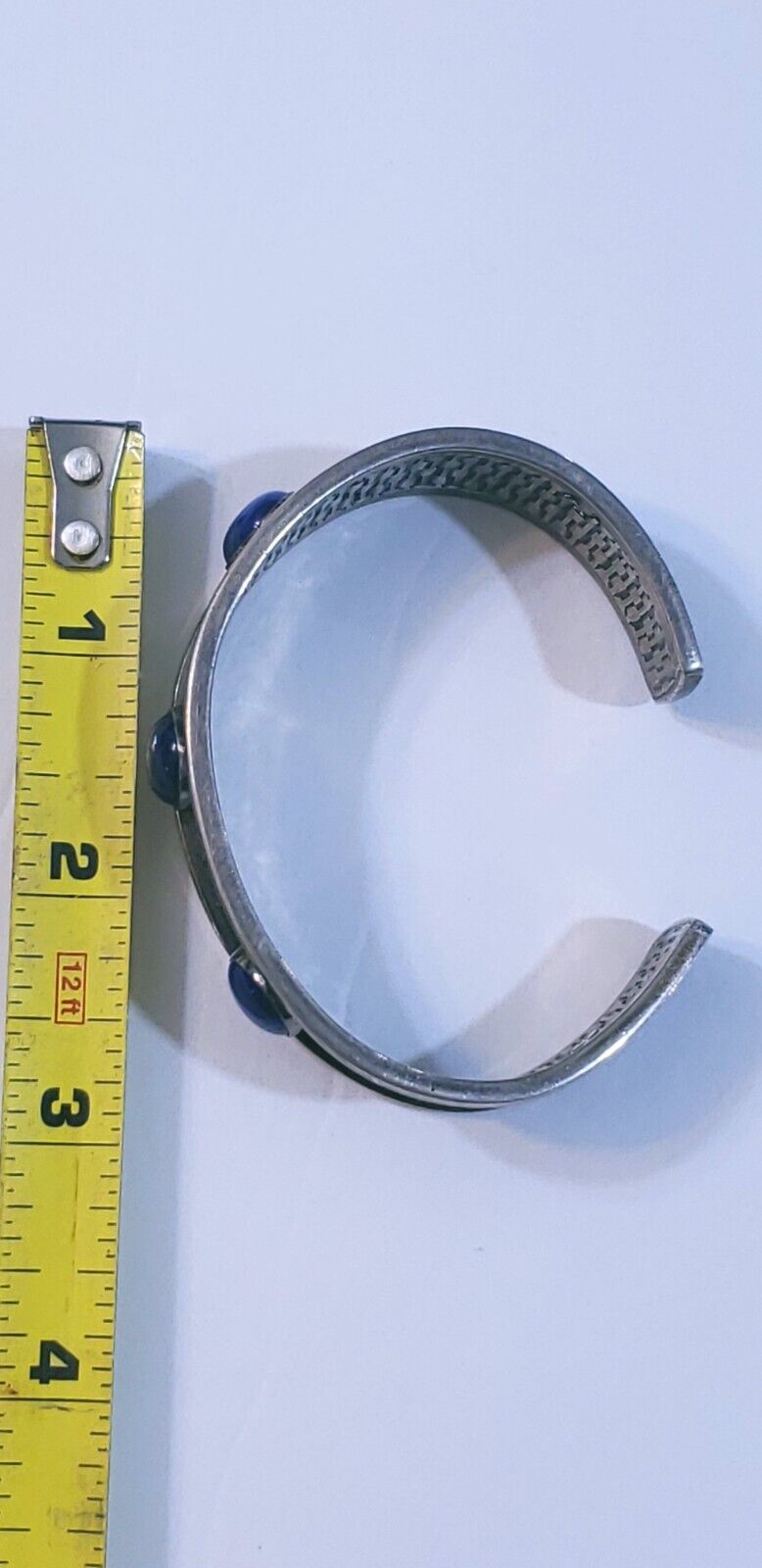 Vintage sterling silver bengal bracelet with sapphire stones