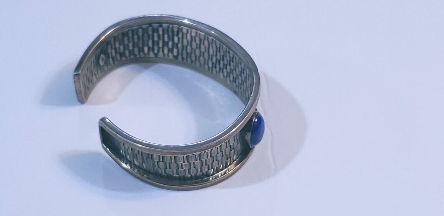 Vintage sterling silver bengal bracelet with sapphire stones