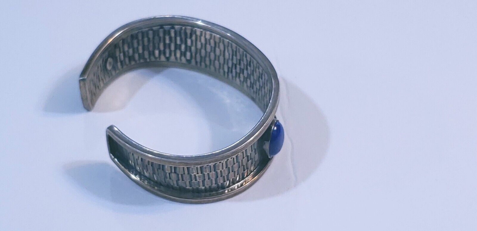 Vintage sterling silver bengal bracelet with sapphire stones