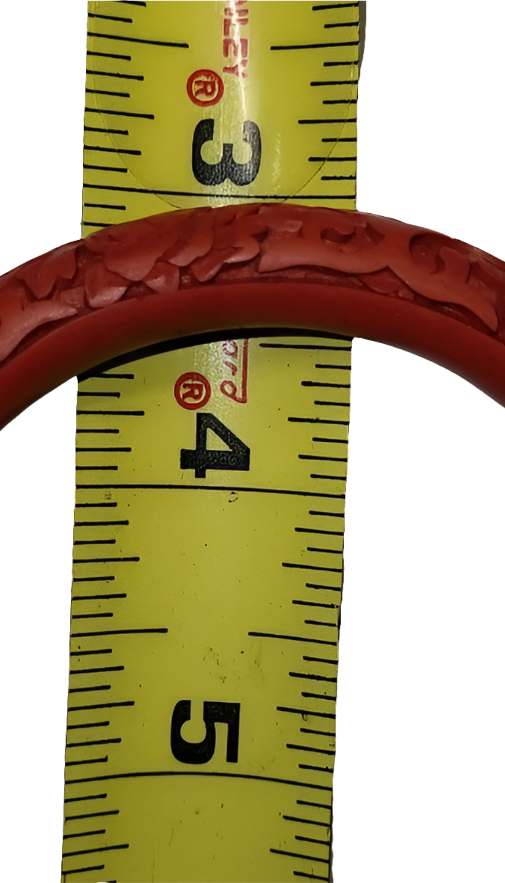 Hand-Carved Red Cinnabar Bangle Bracelet with Floral Design Chinese Artistry