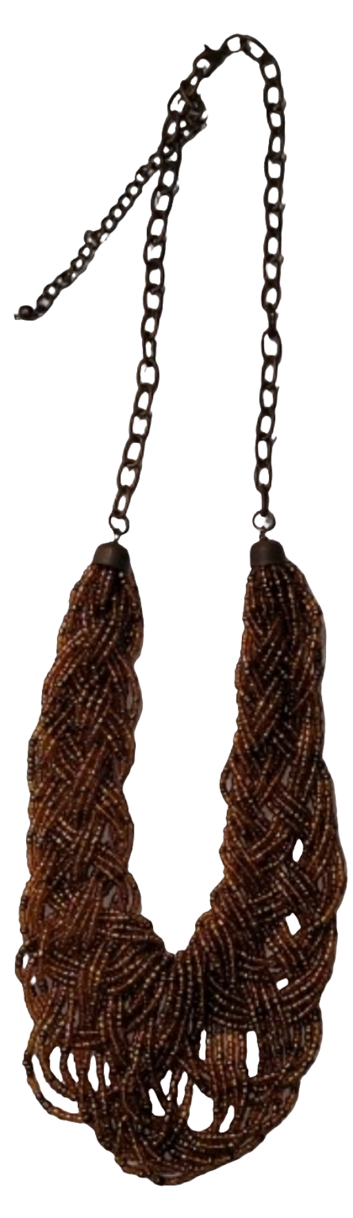 Handcrafted Multi-Strand Beaded Necklace with Bronze-Toned Clasp