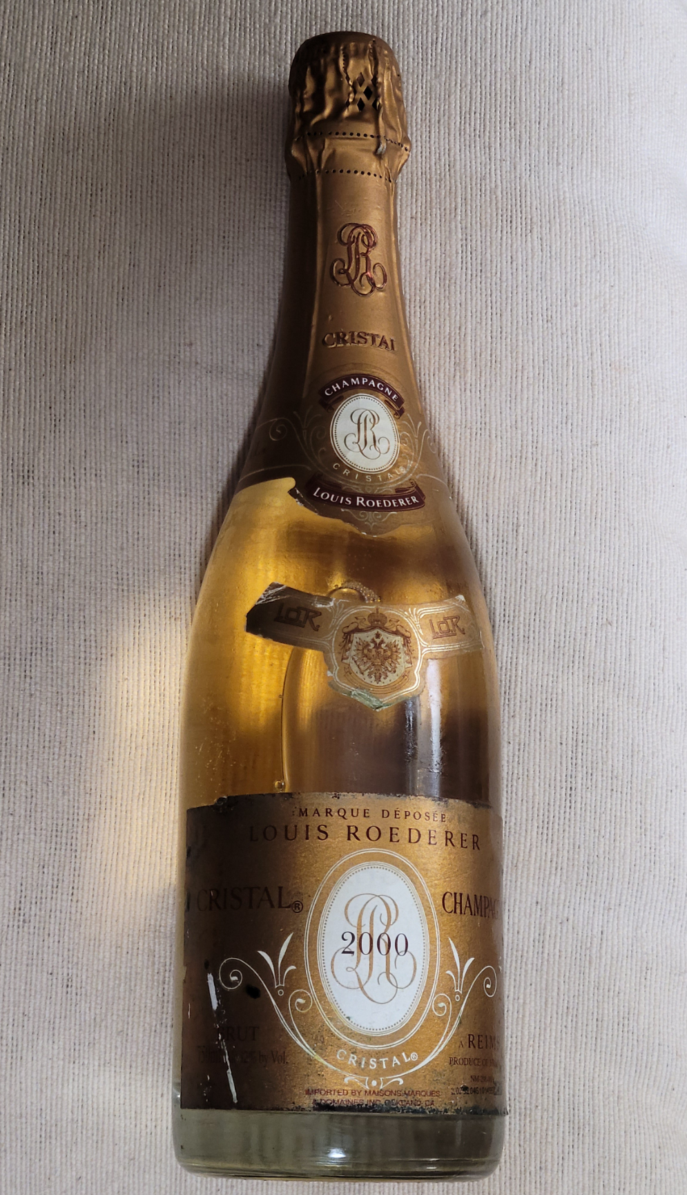 Millennium 2000 Cristal Champagne Bottle – Display Collectible (Perfect Condition, Sealed)