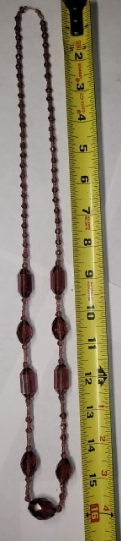 Handcrafted Vintage Amethyst Glass Beaded Necklace