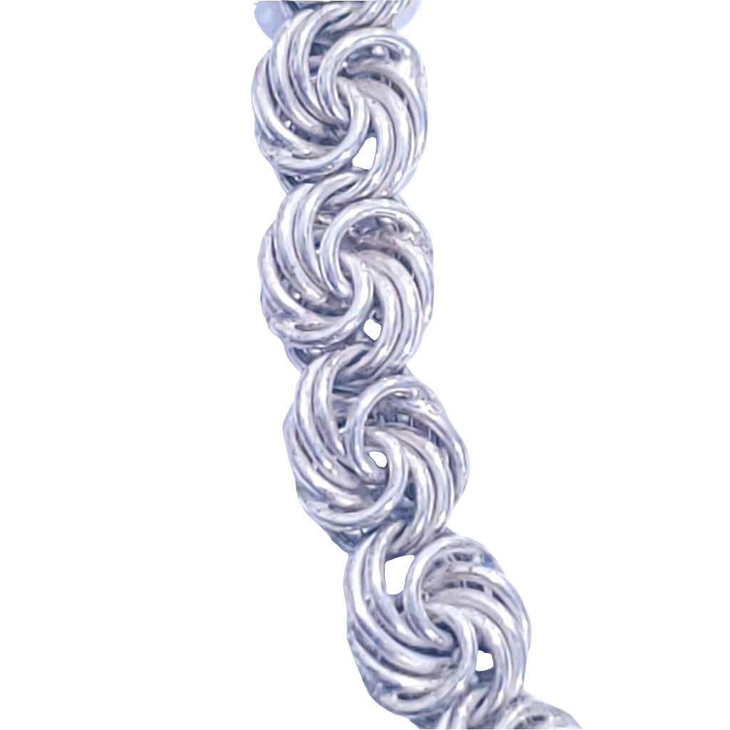 Beautiful Italy Sterling Silver 925 Woven Chain Bracelet. About 8 " in length