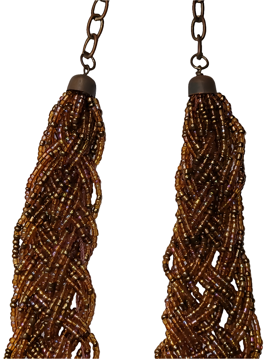 Handcrafted Multi-Strand Beaded Necklace with Bronze-Toned Clasp