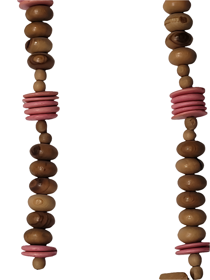Wooden Animal Necklace with Hand-Carved Rhino and Elephant Beads