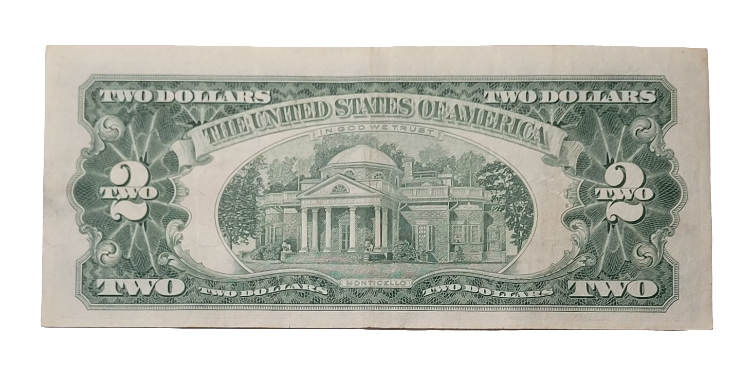 Rare Vintage 1963 Red Seal $2 United States Note A03934022A - Collectible Jefferson Banknote