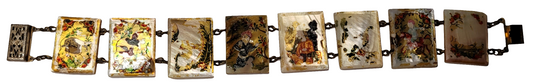 Vintage Hand-Painted Mother-of-Pearl Bracelet Persian storybook bracelet