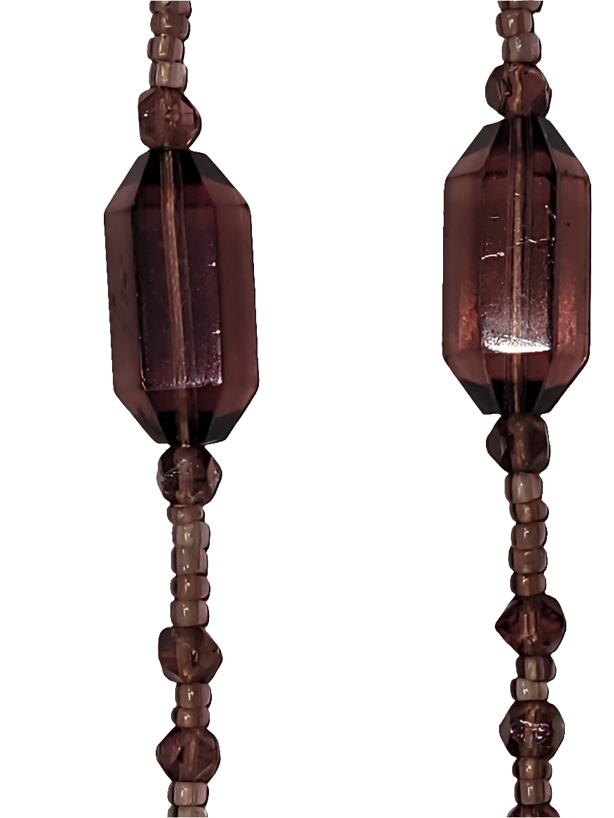 Handcrafted Vintage Amethyst Glass Beaded Necklace