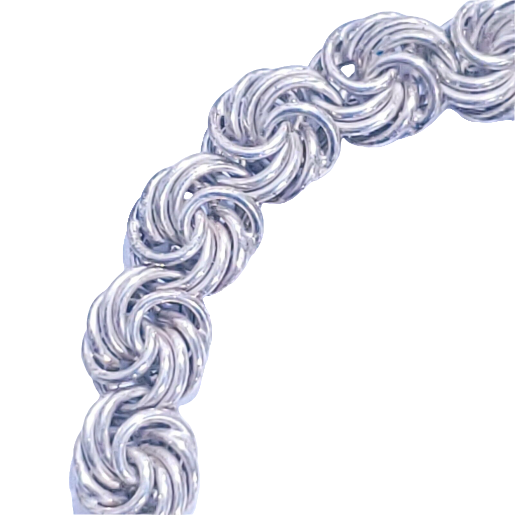 Beautiful Italy Sterling Silver 925 Woven Chain Bracelet. About 8 " in length