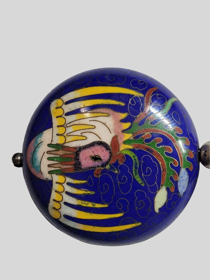 Exquisite Cinnabar and Cloisonné Necklace with Dragon & Phoenix Motif Chinese Artistry