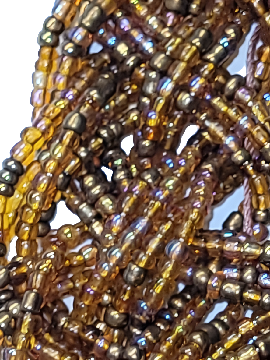 Handcrafted Multi-Strand Beaded Necklace with Bronze-Toned Clasp