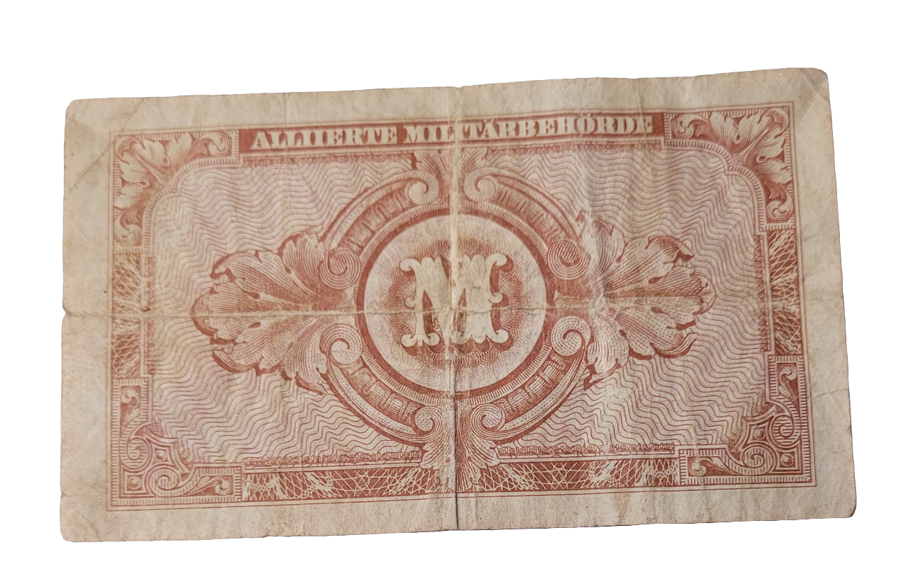 Rare 1944 German Allied Occupation 10 Mark Banknote - Unique WWII Historical Currency