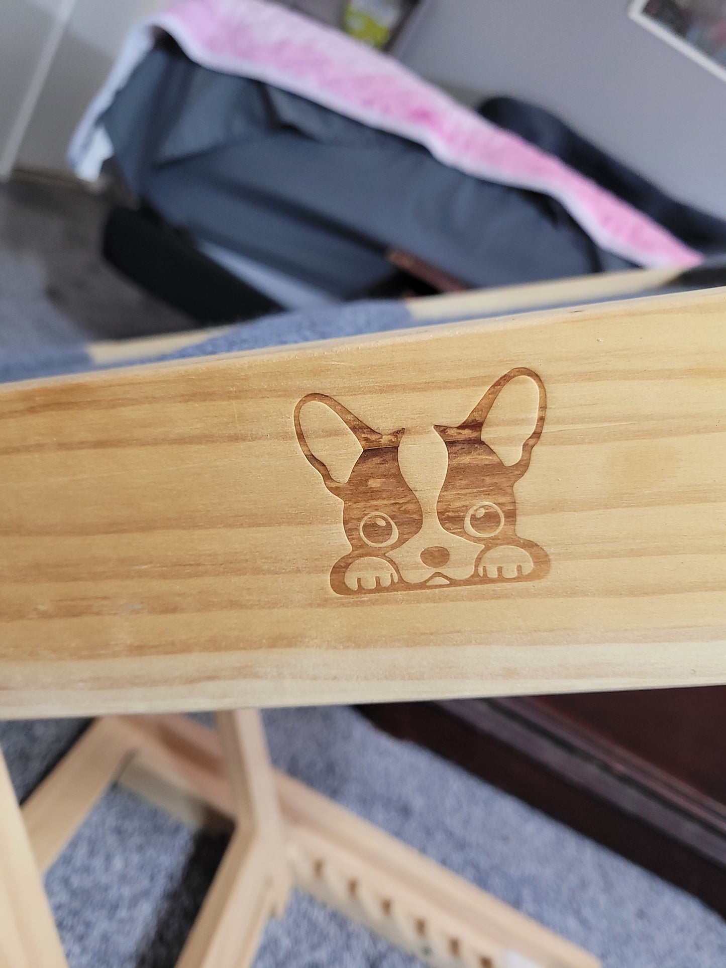 Adjustable Wooden Pet Ramp w/ Safety Side Rails — Carpeted, Foldable, Dog or Cat Bed Ramp 🐾