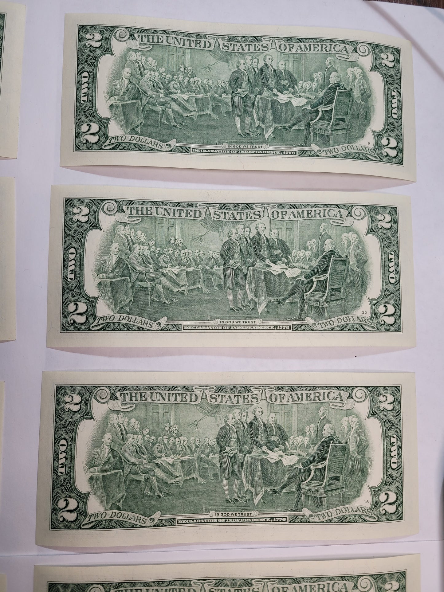 Lot of 10 Sequential $2 Federal Reserve Notes - Unique Collectible with Consecutive Serial Numbers