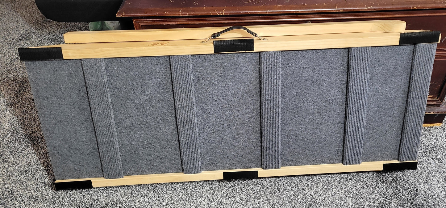 Adjustable Wooden Pet Ramp w/ Safety Side Rails — Carpeted, Foldable, Dog or Cat Bed Ramp 🐾